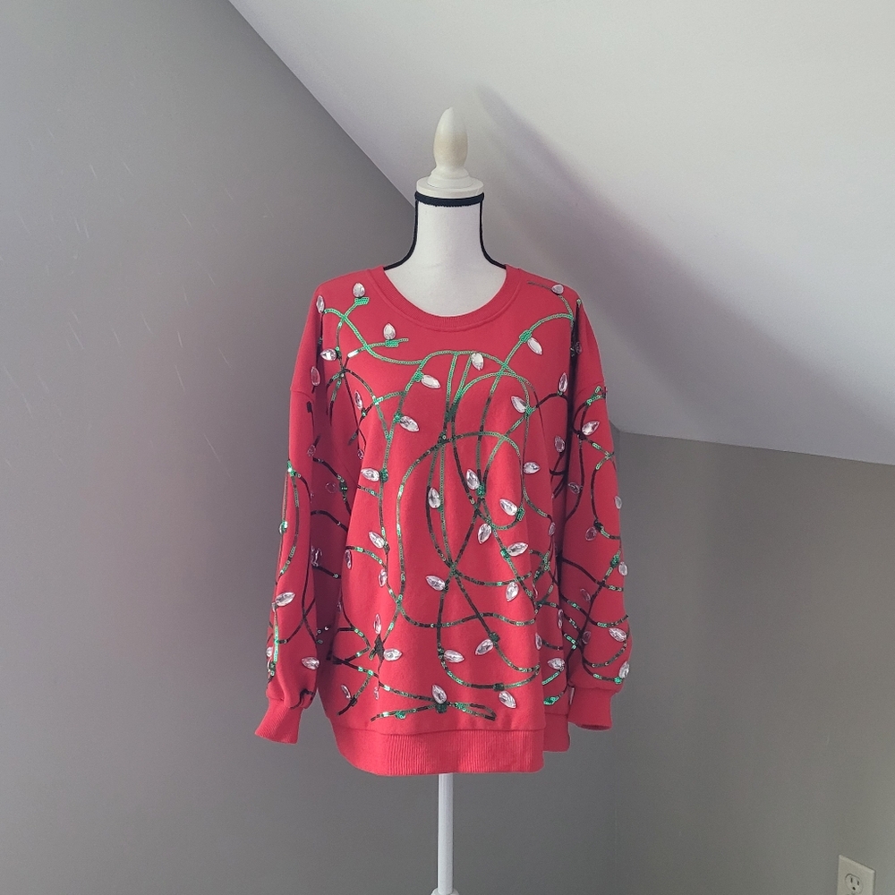 Queen Of Sparkles Jeweled Christmas Sweatshirt